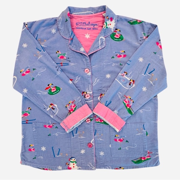 PJ Salvage Periwinkle Flamingos Flannel PJ Set - Picture 6 of 12